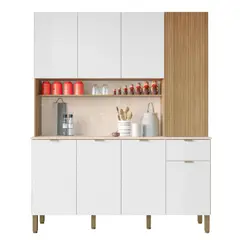 AKIVOY - Alacena Slow Acanalada 8P Castaño - Blanco
