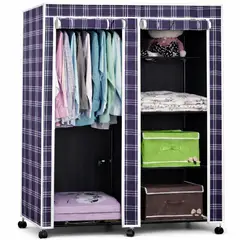 CHINA GLAZE - Ropero Portátil de Tela con Estantes Laterales para Organización del Hogar