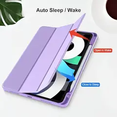 GENERICO - Estuche Smart Case Soporte Pencil Para iPad Air 13 M2 Lila