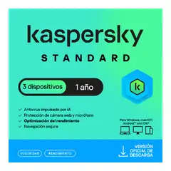 KASPERSKY - Antivirus Standard 3 Dispositivos - 1 Año