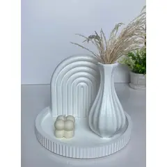 GENERAL - Adorno decorativo para centro de mesa jarron arcoiris bandeja vela