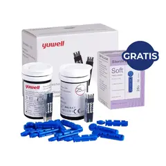 YUWELL - 50 Tiras Reactivas Y330 + GRATIS 50 Lancetas Soft Sense 28G