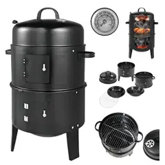 GENERICO - Asador Barril Ahumador Deuba Smoker Portatil Color Negro