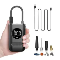 GENERICO - Compresor Aire Portátil Inalámbrica Neumáticos Auto Moto Negro 12V 60HZ