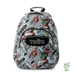 TOTTO - Morral Mochila Escolar Acuarela Gris Hombre