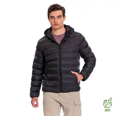TOTTO - Chaqueta Acolchada Rpet Con Capota Colormen Pro Negro Hombre