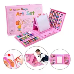 GENERICO - Set Kit Arte Niños Maleta Crayón Acuarela Plumones 208 Piezas