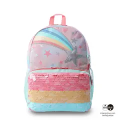 TOTTO - Morral Mochila Escolar Rainbow Star M Niña Rosado