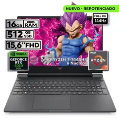 HP - Portátil Victus Gaming 16gb 512gb Ryzen 7-7445hs Rtx 4050