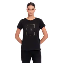 TOTTO - Camiseta Estampada Thinky Negro Para Mujer