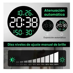GENERICO - Reloj Digital Led para Pared con Temperatura Alarma y Control Remoto