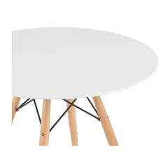 GENERICO - Mesa Redonda de Comedor 4 Puestos con Patas de Madera Clasica