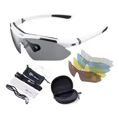 ROCKBROS - Gafas 5 Lentes Deportivas Ciclismo Mtb Blancas
