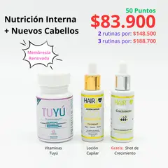 HAIR2YOU - Rutina contra la caída del cabello x Vitaminas + Loción capilar + shot de crecimiento