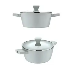 BERGNER - SET DE OLLAS X 6 PIEZAS CEMENTO (OLLA CON TAPA DE 20, 24 Y 28CMS)