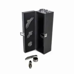 TRIPLE CLEAN - Estuche Semicuero Para Botella De Vino Y Accesorios
