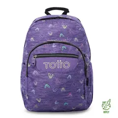 TOTTO - Morral Mochila Escolar Mujer Acuarela Morado
