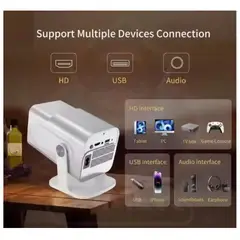 GENERICO - Proyector Video Beam Gamer Hd 5000 Lumens con Wifi y Bt 5.0