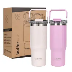 BUFFER FLASK - Termo Botella Termica Vaso Set X2 Buffer Acero Inoxidable - Multicolor