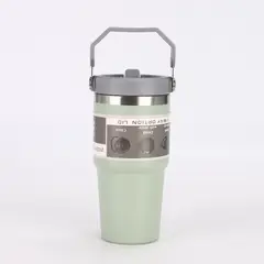 TRIPLE CLEAN - Botilo Con Asa Acero Inoxidable 600 Ml verde