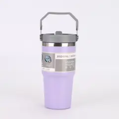 TRIPLE CLEAN - Botilo Con Asa Acero Inoxidable 600 Ml morado