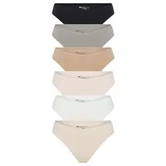 MEMBERS SELECTION - Panties para Mujer Talla M de Corte Alto y Estilo Bikini 6 Unidades