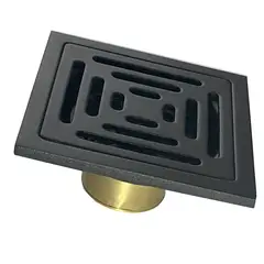 GENERICO - Rejilla Piso Sifón 10x10cm Negra Válvula 2-3pulg Acero Inox