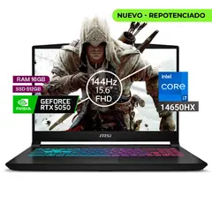 MSI - Portátil Gamer Katana Intel Core I7 14650hx 16/512 Rtx5050 8gb Negro 15,6 Fhd.