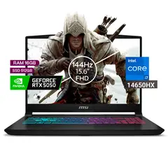 MSI - Portátil Gamer Katana Intel Core I7 14650hx 16/512 Rtx5050 8gb Negro 15,6 Fhd.