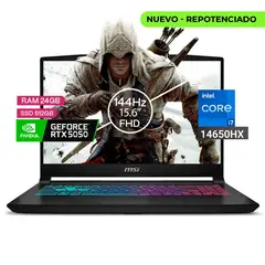 MSI - Portátil Gamer Katana Intel Core I7 14650hx 24/512 Rtx5050 8gb Negro 15,6 Fhd.
