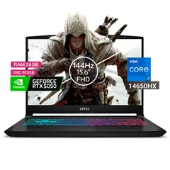 MSI - Portátil Gamer Katana Intel Core I7 14650hx 24/512 Rtx5050 8gb Negro 15,6 Fhd.