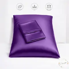 GENERICO - Funda de Almohada de Satín Antifrizz Premium para Cuidado del Cabello y la Piel Tono Morado