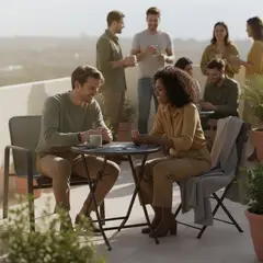 GENERICO - Mesa Plegable Balcón Oasis Entre Nos Home Redonda 60cm Estilo Bistro para Exterior