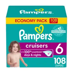 PAMPERS - Pañales Talla 6 para Bebé Cruisers 108 Unidades