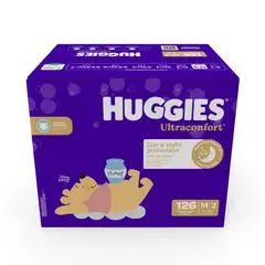 HUGGIES - UltraConfort Pañales Talla M para Bebé 126 Unidades