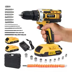 SISDATA - Taladro Inalámbrico Potencia Real 650w 2 Bat 1 Año Garantía