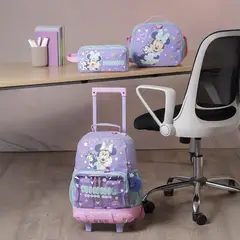 TOTTO - Combo Escolar Morral ruedas Minnie + Lonchera y Cartuchera