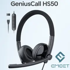 EMEET - Audifonos de Diadema con cable GeniusCall HS50