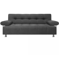 GENERICO - SOFACAMA MONTRIAL 3 PUESTOS COLOR GRIS PLOMO 180X100X35 + 2 COJINES