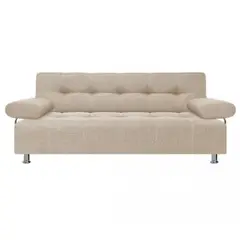 GENERICO - SOFACAMA MONTRIAL 3 PUESTOS COLOR BEIGE 180X100X35 + 2 COJINES