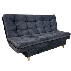 GENERICO - SOFACAMA DIAMONT 3 PUESTOS COLOR NEGRO MARMOLIZADO 180X120X45 + 2 COJINES