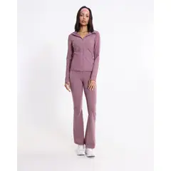 ATMOS - Chaqueta Deportiva Hoodie Básica Para Mujer Morado