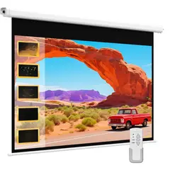 TECNOHOGAR JS - Telon Pantalla Proyector Automática 100 Pulgadas Control
