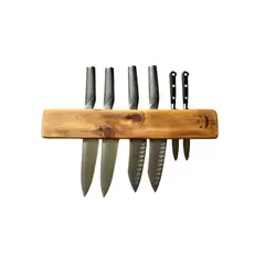GENERICO - Soporte de pared en madera para 6 cuchillos