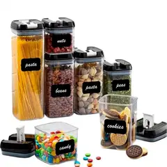 CLEAR - Set X 7 Contenedores Organizadores De Alimentos Libre De Bpa