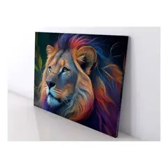 GENERICO - Cuadro Decorativo De León Sobre Lienzo Sublimado Sala Comedor Alcoba 100x70