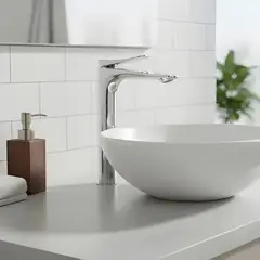 PAMO - Lavamanos Monocontrol Alto Volare Níquel Texturizado Diseño Moderno