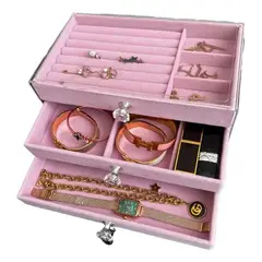 GENERICO - Joyero de 3 Niveles – Terciopelo y Acrílico