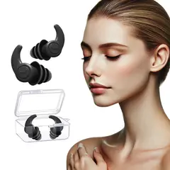 BOUN - Tapa Oídos Dormir Protectores Auditivos Tapones Antiruido Color Negro con estuche Pro