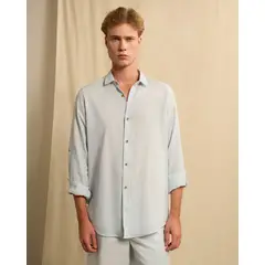SEVEN SEVEN - Camisa Regular Rústica Para Hombre Azul